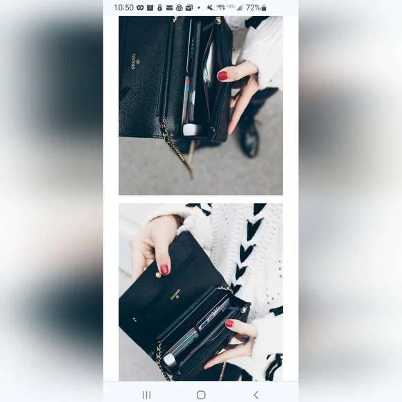 Classic Chanel lambskin wallet on chain black with gold - Picture 3 of 16